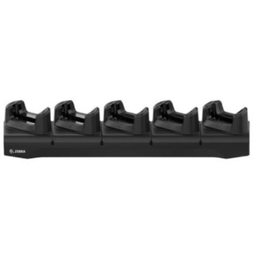 Imagen de Cuna de 5 ranuras Zebra para TC22/TC27 (cunas incluidas) Soporta el dispositivo con mango de arranque/gatillo despu?s de retirar la cu?a. Fuente - Cable CC y Cable de l?nea CA se venden por separado (PWR-BGA12V108W0WW y CBL-DC-381A1-01)