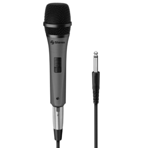 Imagen de Micrófono Alámbrico Steren Alta Fidelidad Unidireccional Cable 6.33mm de 5m Uso Múltiple
