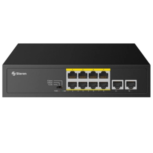 Imagen de SWITCH ETHERNET STEREN DE 8 PUERTOS POE + 2 UPL