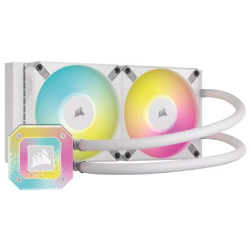 Imagen de Enfriamiento Líquido Corsair para CPU iCUE H100i Elite Capellix XT 240mm RGB Compatible S 1200 1700 AM4 AM5 Color Blanco
