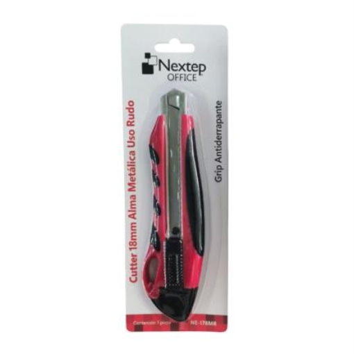 Imagen de Cutter Plastico Nextep Uso Rudo Navaja 18mm Alma de Metal