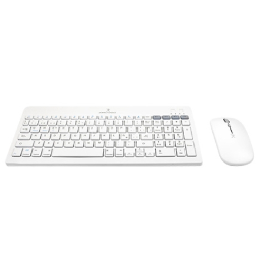 Imagen de Kit Perfect Choice Teclado+Ratón 2.4Ghz+Bluetooth Recargable USB-C/USB-A Zebrary Blanco