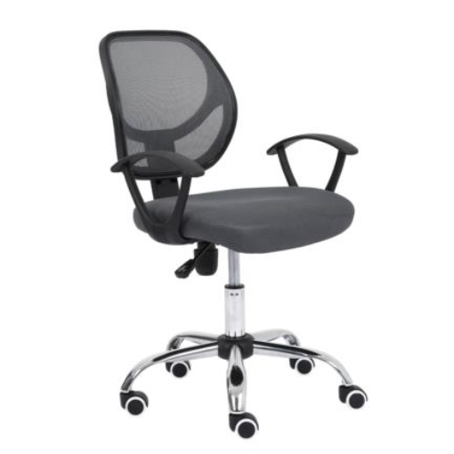 Imagen de Silla Secretarial Nextep de Altura Ajustable Tela Gris Base Giratoria