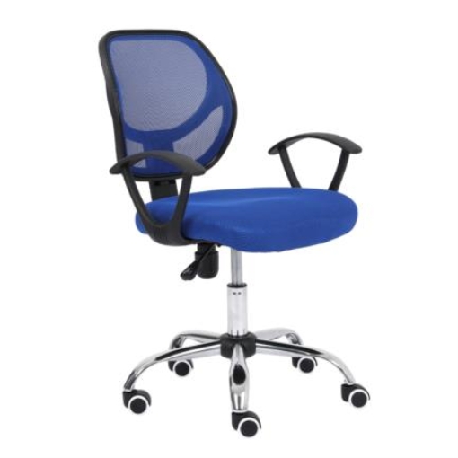Imagen de Silla Secretarial Nextep de Altura Ajustable Tela Azul Base Giratoria