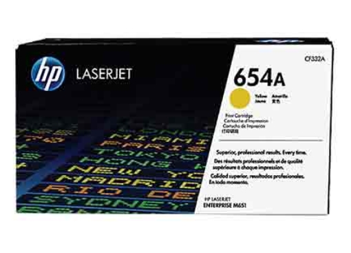 Imagen de Cartucho Tóner original HP 654A LaserJet Amarillo