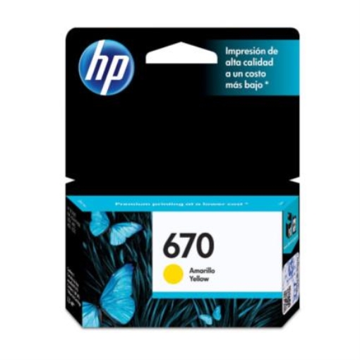Imagen de TINTA HP 670 AMARILLO