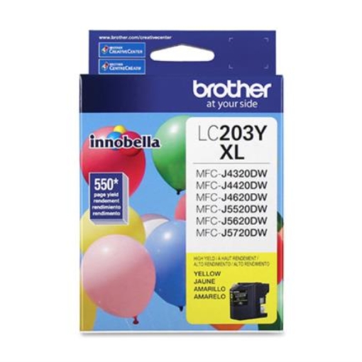 Imagen de TINTA BROTHER AMARILLO LC203Y 550 PAG MFCJ4420DW MFCJ4620DW