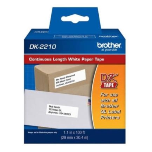 Imagen de CINTA BROTHER PAPEL BLANCO CONTINUO 1-1/7 x 100 PI