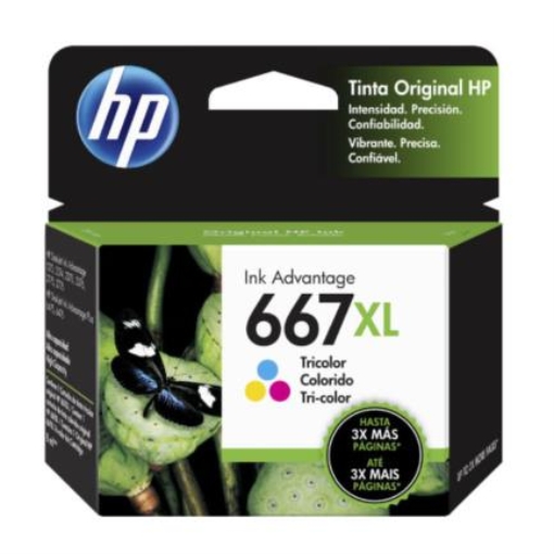 Imagen de Tinta HP Original Advantage 667XL Alto Rendimiento Tricolor