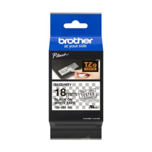 Imagen de CINTA BROTHER TZESE4 NEGRO/BLANCO 18MM