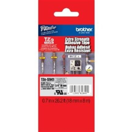 Imagen de CINTA BROTHER TZES941 NEGRO S/PLATA MATE