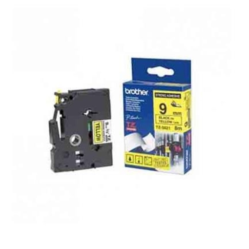 Imagen de CINTA BROTHER TZS621 NEGRO SOBRE AMARILLO 9MM