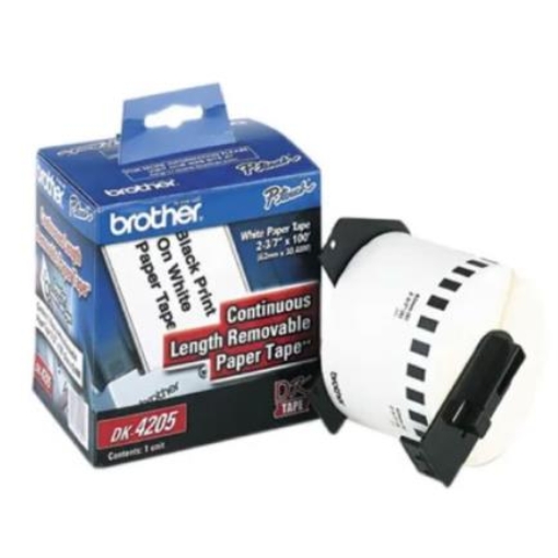 Imagen de CINTA BROTHER CONTINUA REMOVIBLE BLANCA 62MM X 30.4MTS