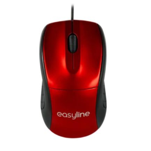 Imagen de MOUSE EASY LINE OPTICO ALAMBRICO ROJO