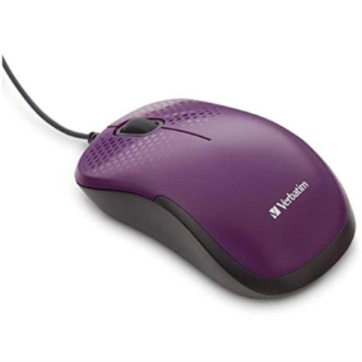 Imagen de Mouse Verbatim Silent Corded Óptico Color Violeta