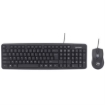 Imagen de Kit Teclado y Mouse Manhattan Óptico Cableado 1000 ppp Color Negro