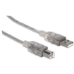 Imagen de Cable Manhattan USB-B Alta Velocidad 2.0 5m Color Plata