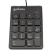 Imagen de Teclado Numérico Manhattan Alámbrico USB 18 Teclas Color Negro