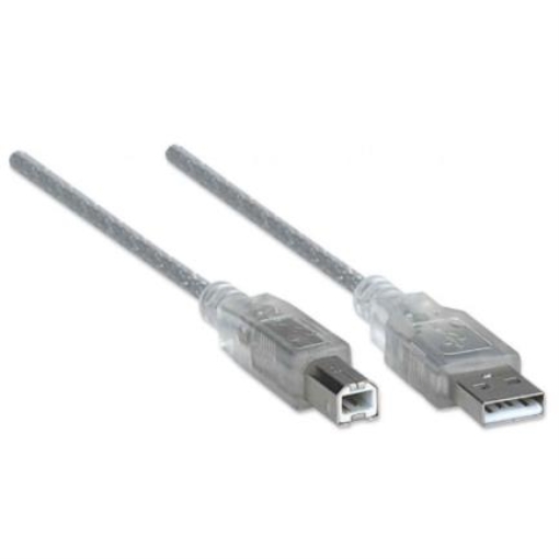 Imagen de Cable Manhattan USB A-B 2.0 Alta Velocidad 4.5m Color Plata