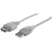 Imagen de Cable Manhattan Extensión USB A-B 2.0 Alta Velocidad 4.5m Color Plata