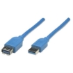 Imagen de Cable Manhattan Extensión USB-A 3.0 Súper Velocidad 2m Color Azul