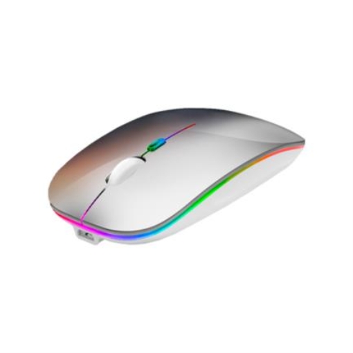 Imagen de Mouse Nextep Inalámbrico Recargable Delgado/Silencioso RGB 1600 dpi Color Plata