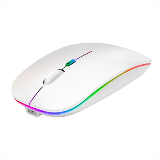 Imagen de Mouse Nextep Inalámbrico Recargable Delgado/Silencioso RGB 1600 dpi Color Blanco