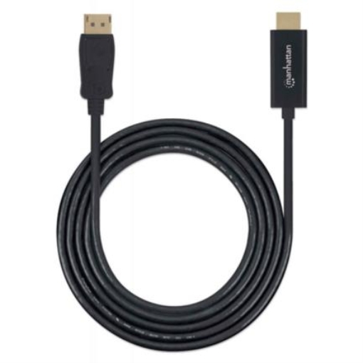 Imagen de Cable Manhattan DisplayPort/HDMI M-M 1080p1m Color Negro