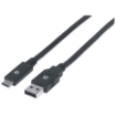 Imagen de Cable Manhattan USB A-C 3.1 Súper Velocidad 2m Color Negro