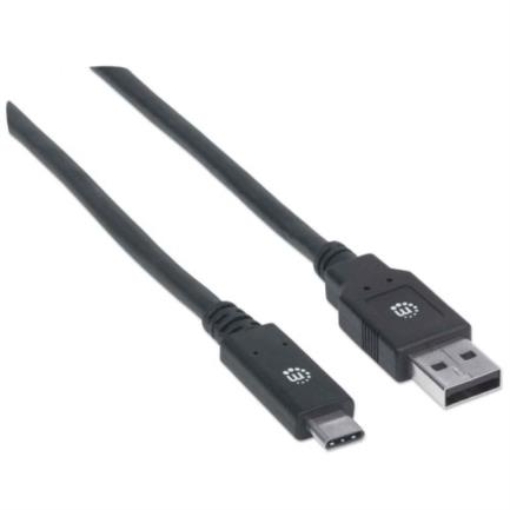 Imagen de Cable Manhattan USB A-C 3.1 Súper Velocidad 2m Color Negro