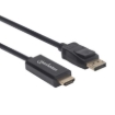 Imagen de Cable Manhattan DisplayPort/HDMI M-M 1080p3m Color Negro