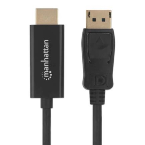Imagen de Cable Manhattan DisplayPort/HDMI M-M 1080p3m Color Negro