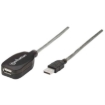 Imagen de Cable Manhattan Extensión Activa USB-A 2.0 Alta Velocidad 5m Color Plata
