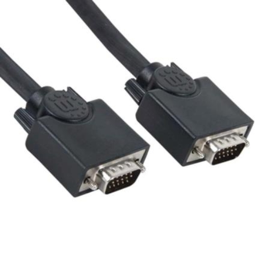 Imagen de Cable Manhattan SVGA Monitor 8MM HD15M-M 15m Color Negro