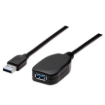 Imagen de Cable Manhattan Extensión Activa USB-A 3.0 Súper Velocidad 5m Color Negro