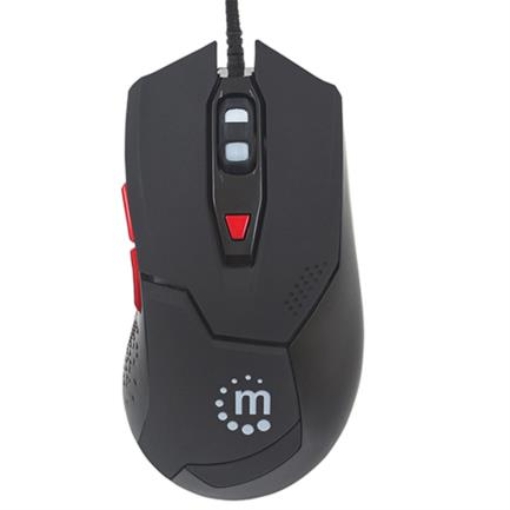 Imagen de Mouse Manhattan Gaming Óptico LED USB 6 Botones Color Negro
