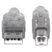 Imagen de Cable Manhattan USB B Alta Velocidad 2.0 A-B1.8m Color Plata