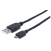 Imagen de Cable Manhattan USB-A Micro USB-B 2.0 Alta Velocidad 0.5m Color Negro