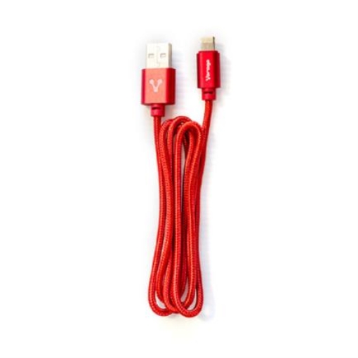 Imagen de CABLE VORAGO CAB-209 DUAL MICRO USB/LIGHTNING ROJO 1M BOLSA