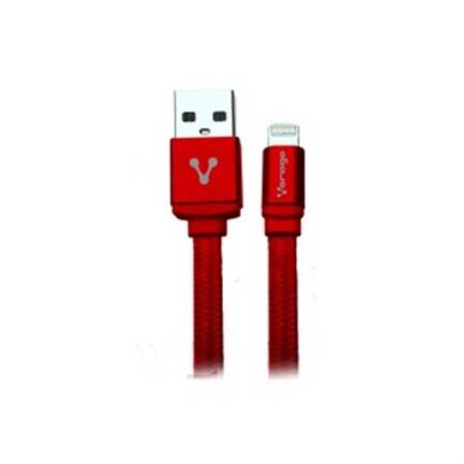 Imagen de CABLE VORAGO CAB-119 ROJO USB-APPLE LIGHTNING 1 METRO ROJO B