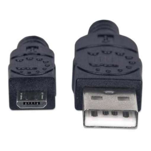 Imagen de Cable Manhattan USB Micro-B Alta Velocidad PVC 1.8m Color Negro