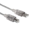 Imagen de Cable Manhattan USB B Alta Velocidad 2.0 A-B 3m Color Plata