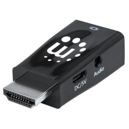 Imagen de Convertidor Manhattan Video HDMI a SVGA+Salida Audio Color Negro