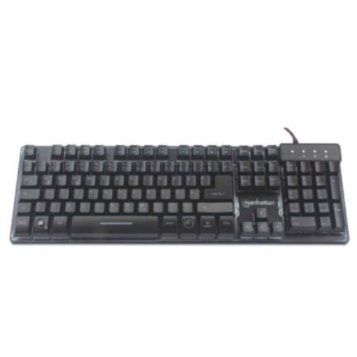 Imagen de Teclado Gaming Manhattan USB 19 Teclas Multimedia Retroiluminación LED Color Negro