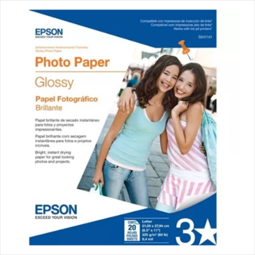 Imagen de PAPEL EPSON 8.5"X11" CARTA FOTOGRAFICO DPI 720 C/20
