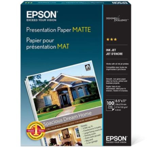 Imagen de PAPEL EPSON 8.5"X11" CARTA DPI 720 C/100