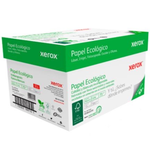 Imagen de Papel Cortado Xerox Bond Ecologico Carta 93% Blancura (Verde) C/5000 Hojas