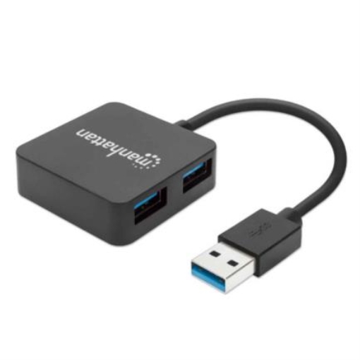 Imagen de Mini Hub Manhattan USB 3.0 Alta Velocidad 4 Puertos Color Negro