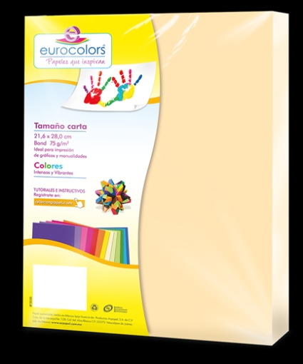 Imagen de PAPEL CORTADO EUROCOLORS CARTA CREMA C/100