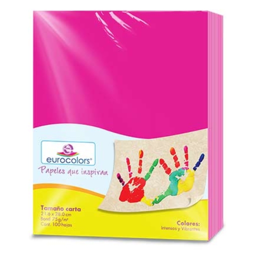 Imagen de PAPEL CORTADO EUROCOLORS CARTA ROSA C/100